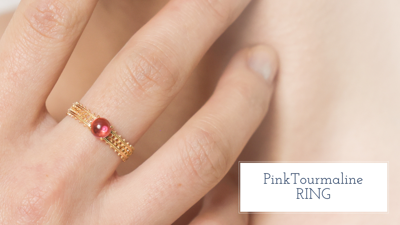 Option G) 1 Pink Tourmaline Ring,, large image number 0