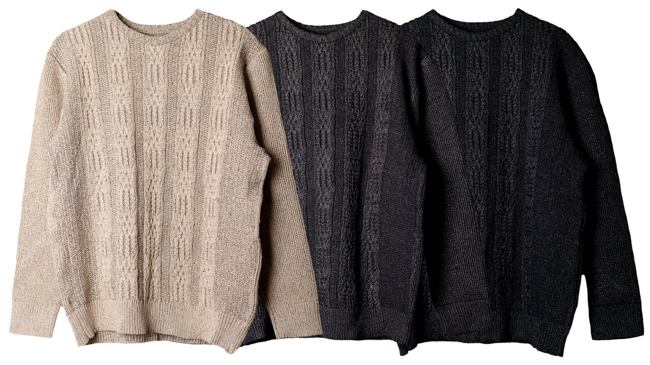 Lightweight, Breathable, Stretchable and Odor-reducing Fisherman's Sweater made from Japanese Paper,, large image number 1