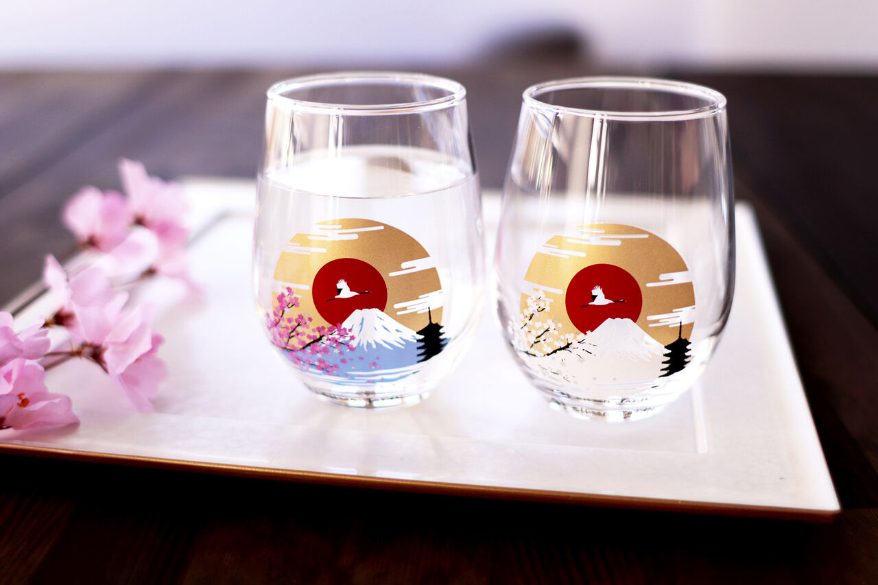 Glasses Featuring the Four Seasons of Japan,, large image number 5
