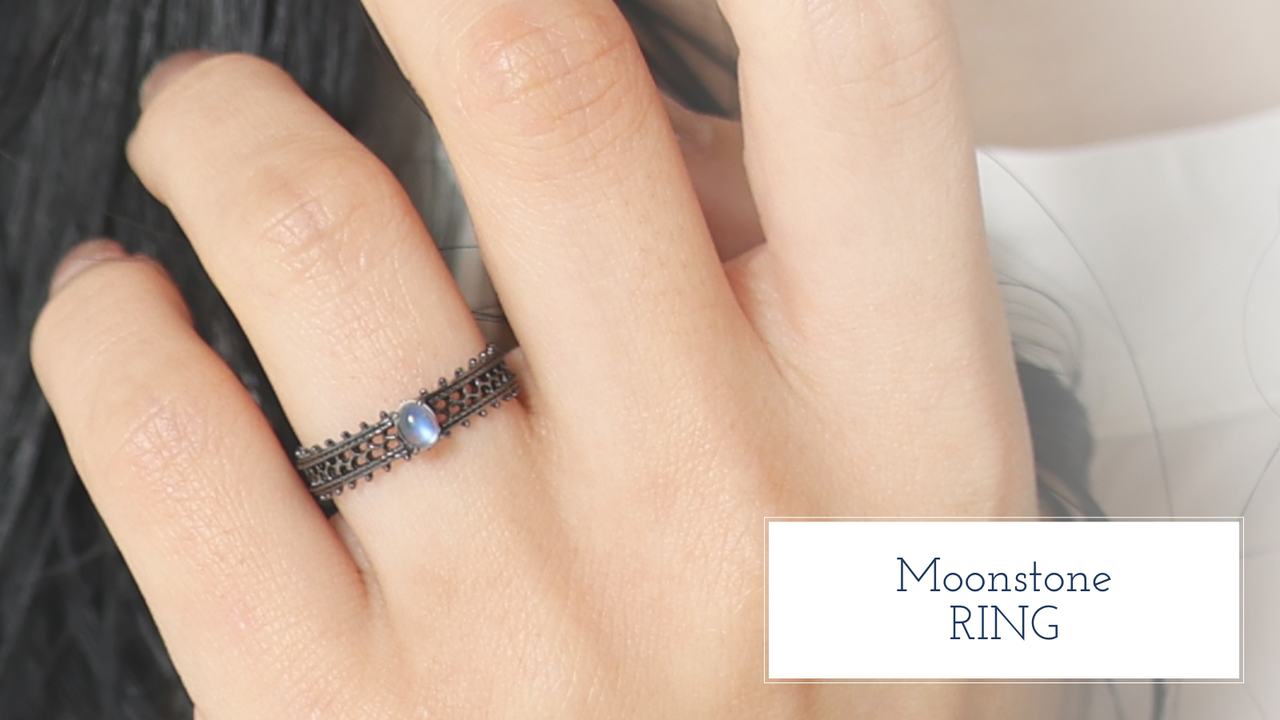 Option D) 1 Royal Blue Moonstone Ring,, large image number 0