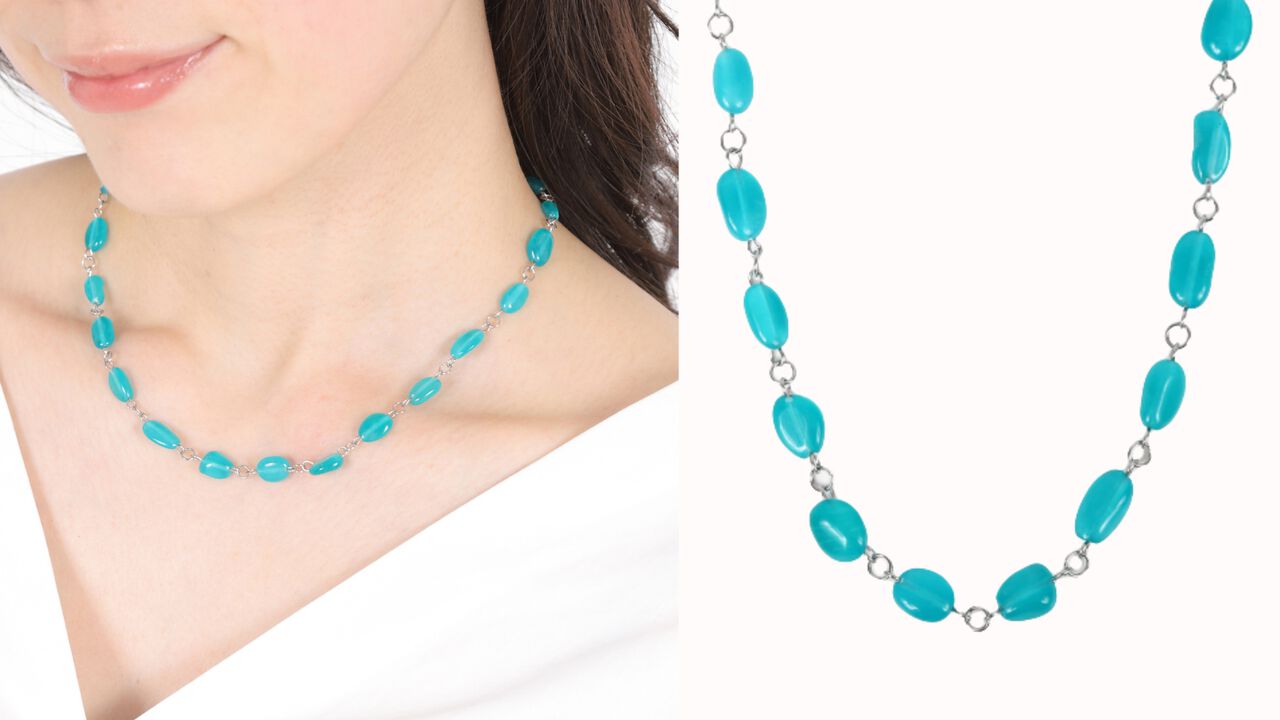 Amazonite Necklace in Surgical Stainless Steel,, large image number 0