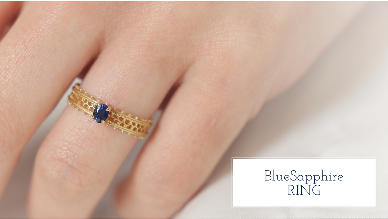 Option A) 1 Blue Sapphire Ring,, large image number 0