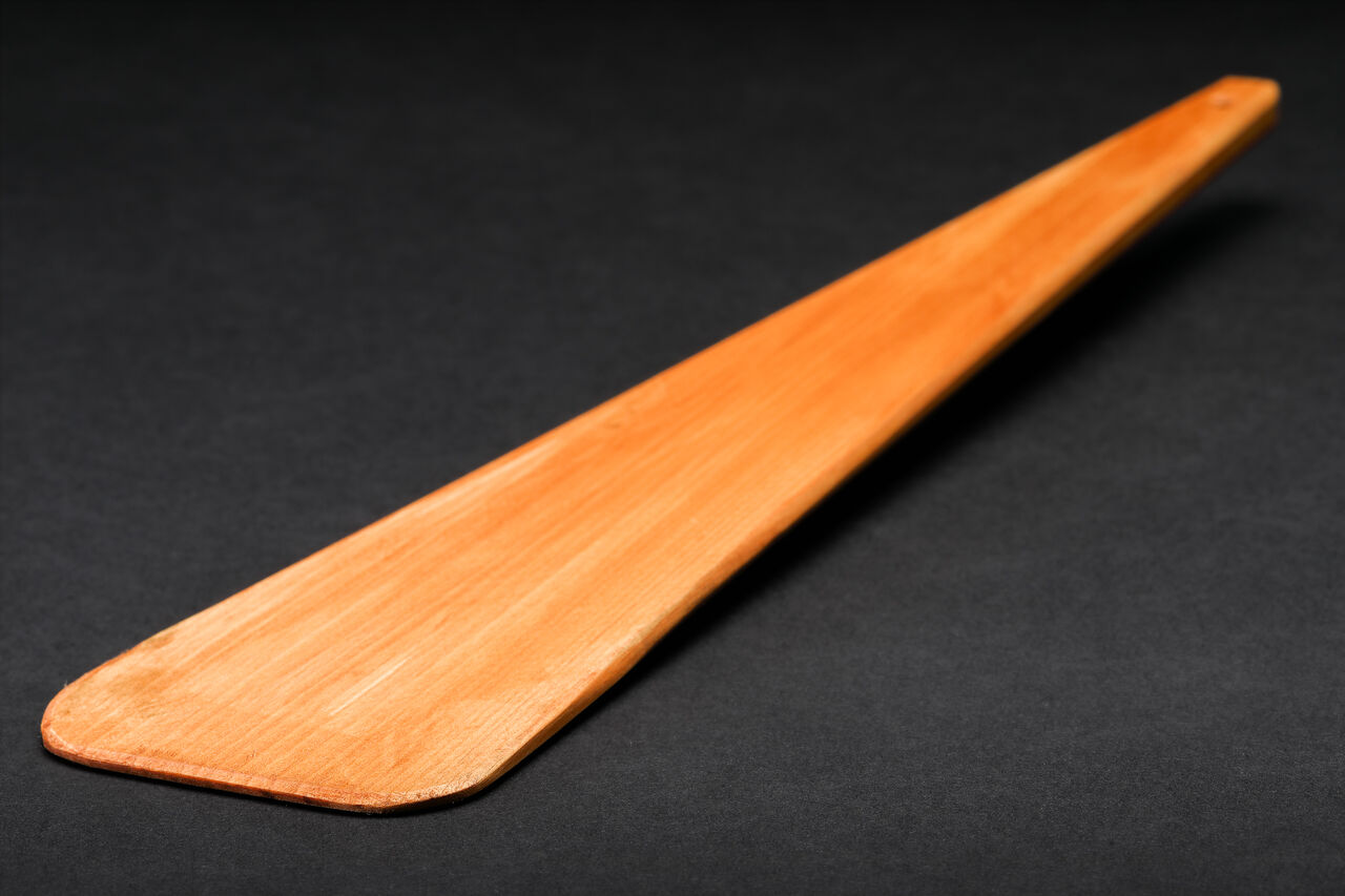 Lacquered Noto Hiba Cypress Cooking Spatula,, large image number 1