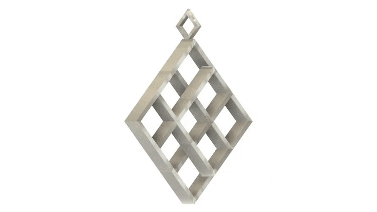 Japanese Motif Illusory Silver Necklace - TRANSMOTIF,, large image number 4