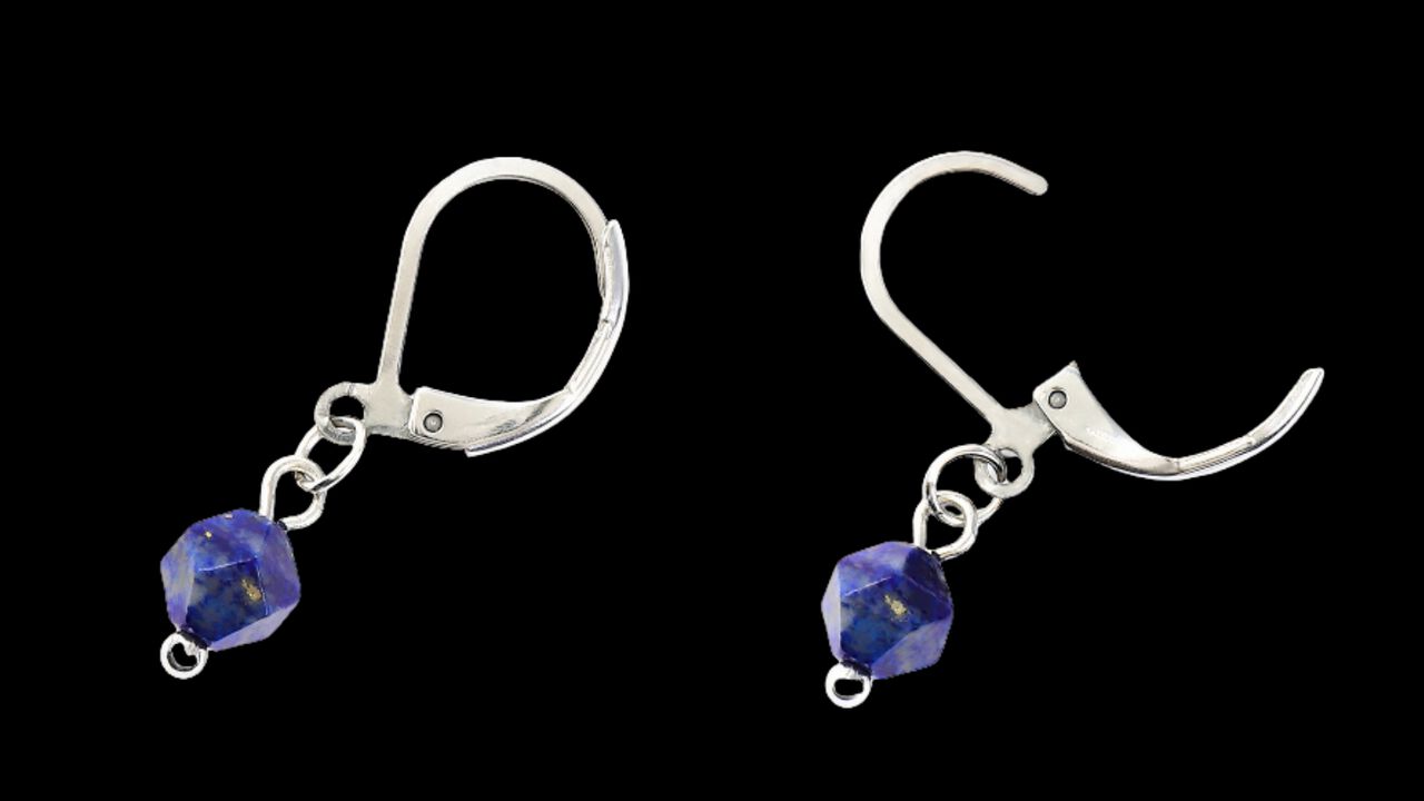 Lucky Stone Lapis Lazuli Earrings,, large image number 2