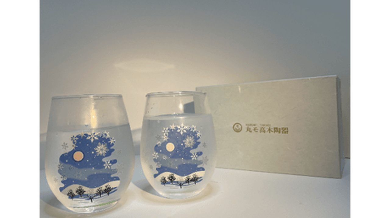 【冬日雪白】冷感變色玻璃杯2個,, large image number 0