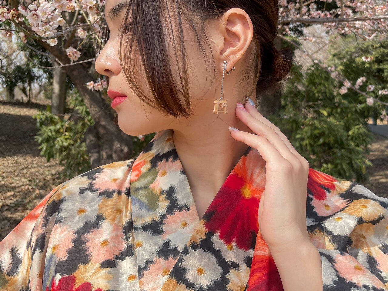 Kasuri Kumiko Earrings,, large image number 7