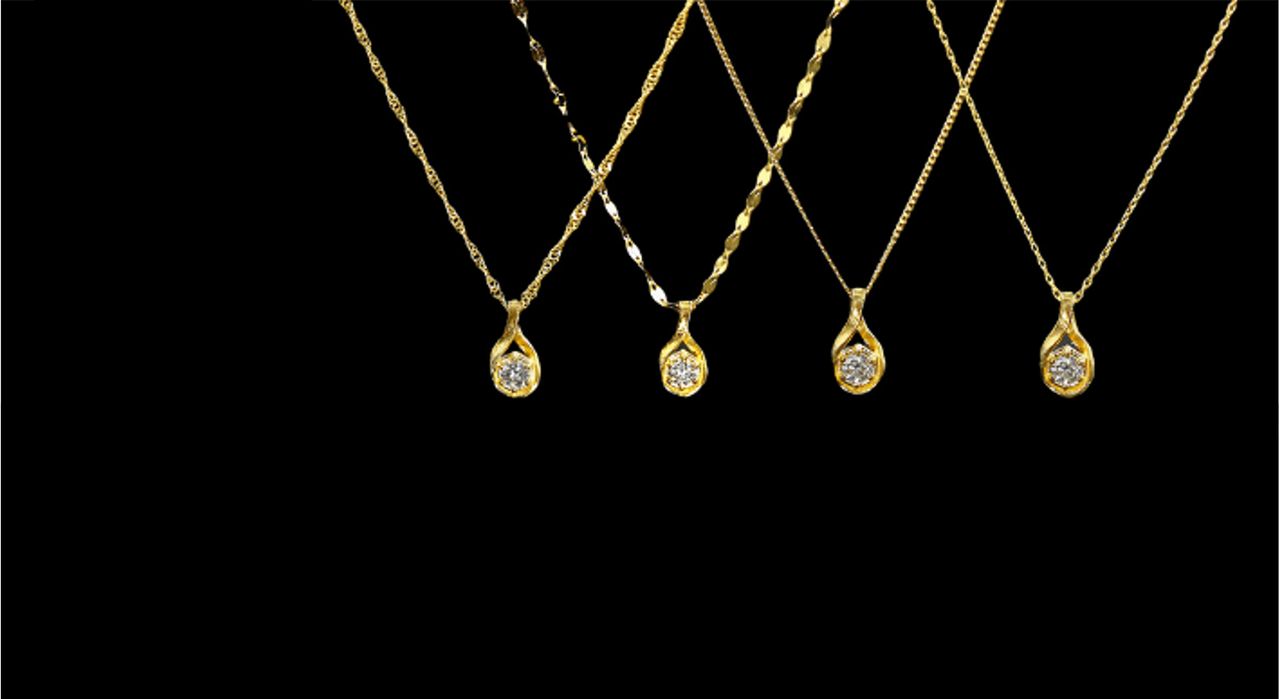 Option G) 1 Gold Chain with Diamond Pendant,, large image number 0