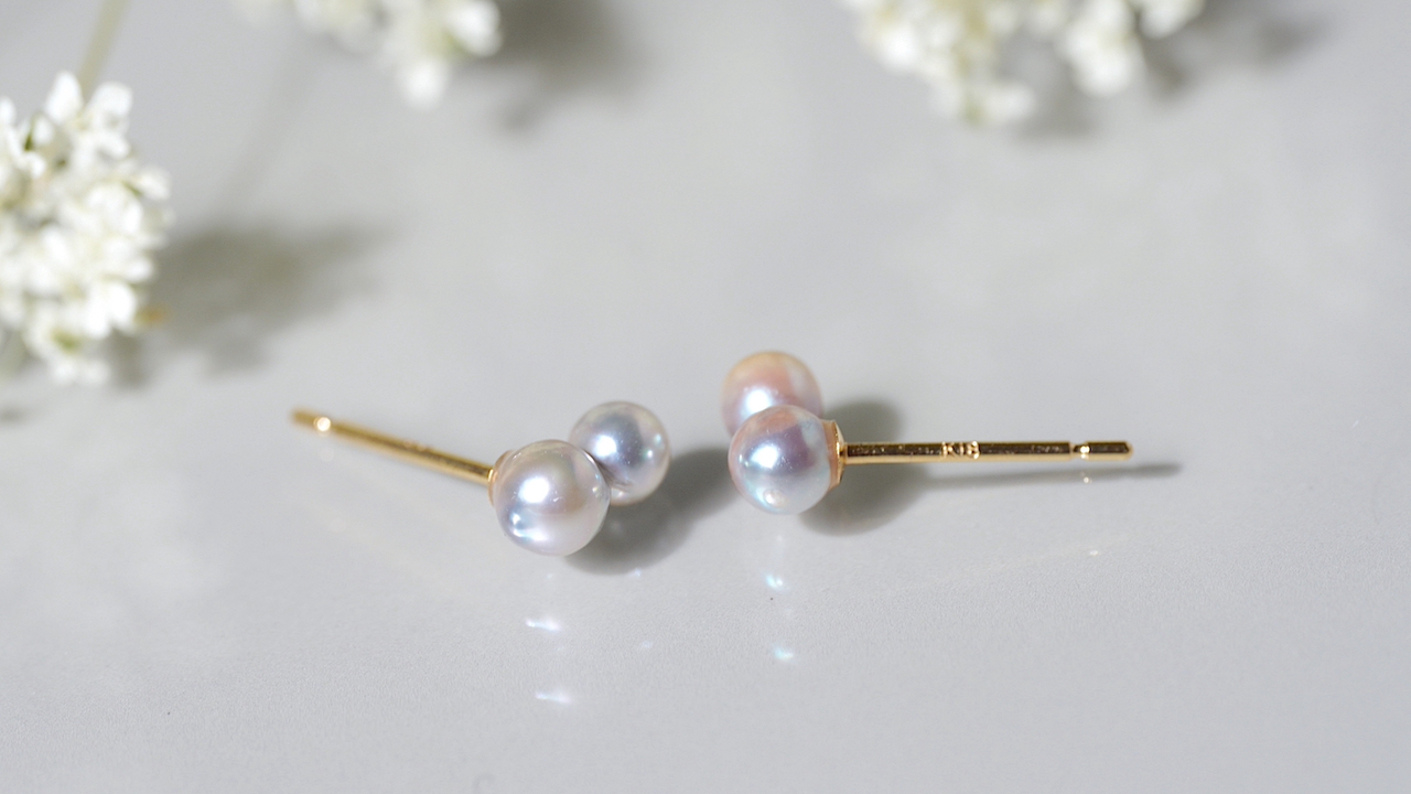Option A) 1 Pair of Akoya Mini Pearl Earrings,, large image number 0