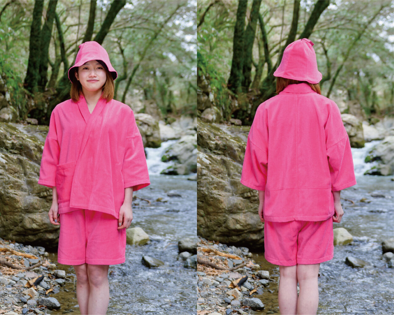 Japanese-Style Sauna Gown, Pants and Hat Made of Towel Fabric from Imabari,, large image number 8