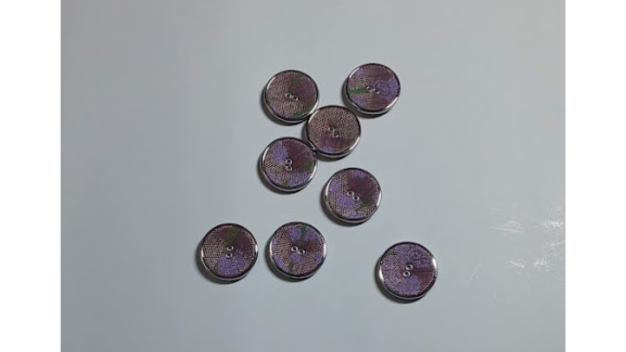 Option B) Set of 10 26mm Japanese Nishijin-ori Walnut Buttons,, large image number 0